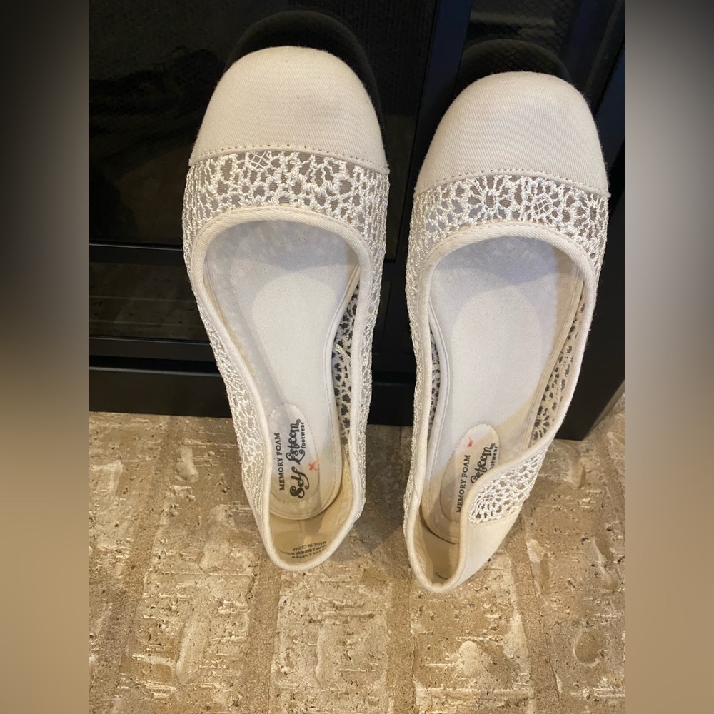 Self esteem cream color used flat shoe